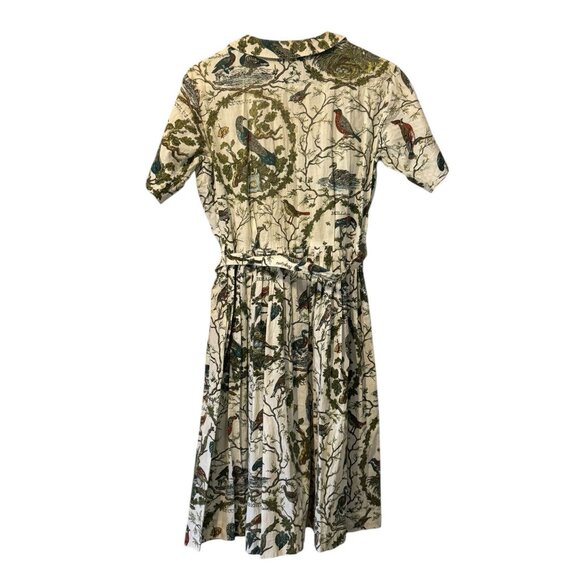 No Brand Short Sleeve Utility Dress Colorful Bird Pattern Women Sz Measured Read - Picture 2 of 16